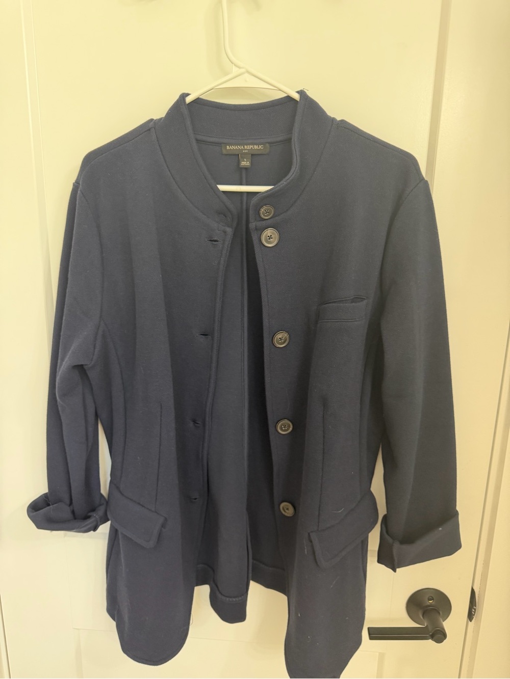 Banana Republic Dark Navy Button-Front Women's Blazer